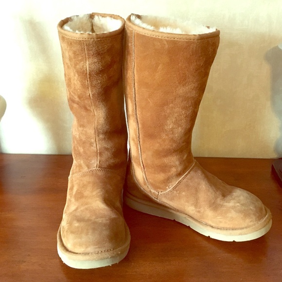 UGG Zip Up Tall Boots in Chestnut