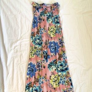Francesca's strapless floral maxi dress