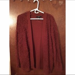 Furry reddish brown cardigan