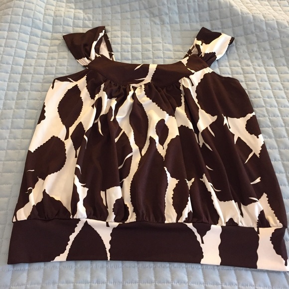 Brown/cream summer Blouse - Picture 1 of 3