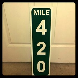 Full Size Mile Marker 420 Sign
