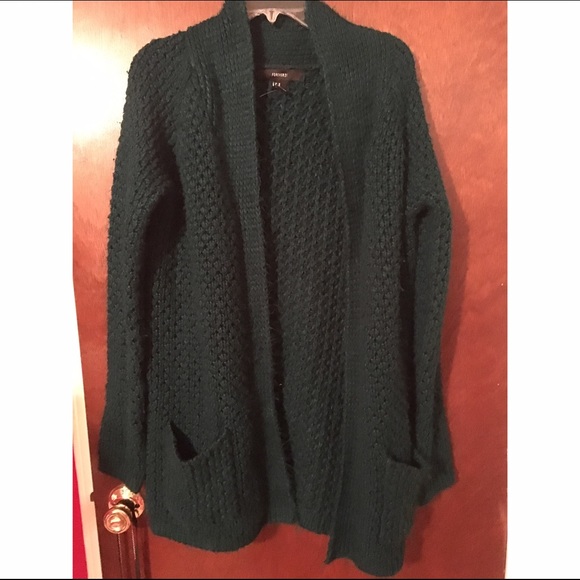 Green knit cardigan