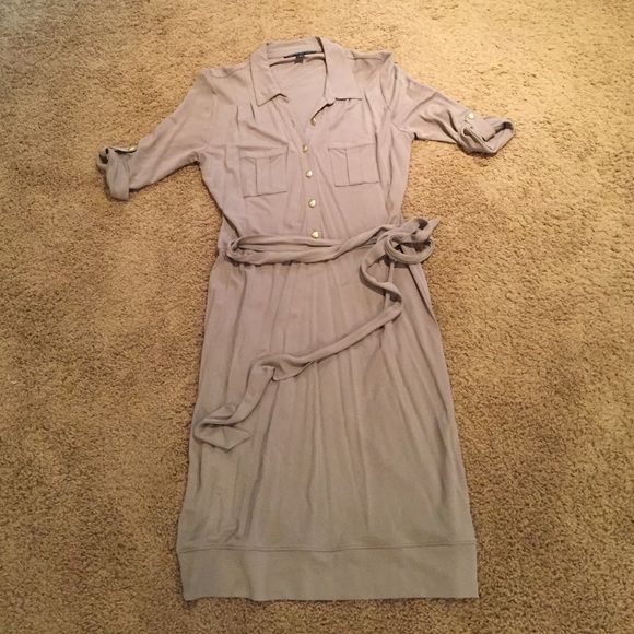 Gray banana republic shirt dress