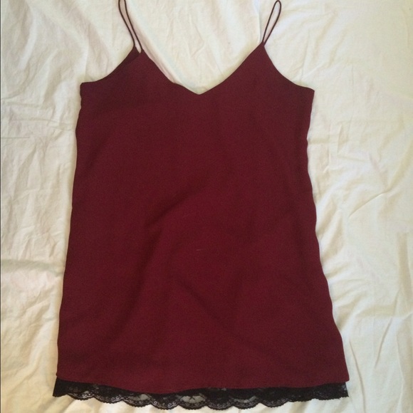 Forever 21 Red Shift Dress with Black Lace Detail