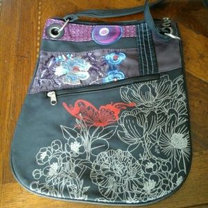 Embroidered Detail Crossbody Handbag