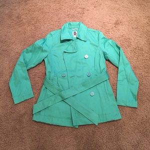 Green trench coat