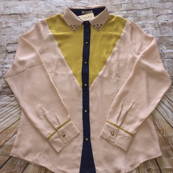 Nasty Gal Tops - Color block button down shirt.