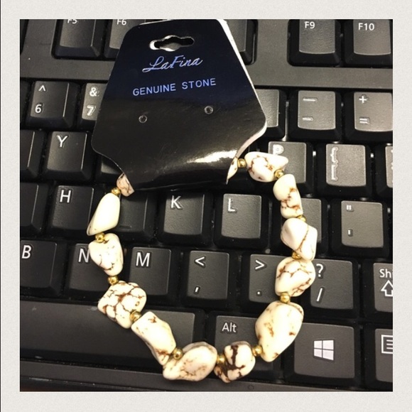 Genuine Stone Vintage Style Stretch Bracelet