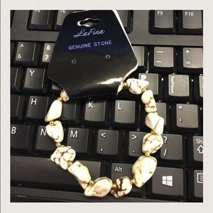 Genuine Stone Vintage Style Stretch Bracelet