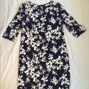 Navy Floral Midi Dress