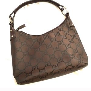 Gucci Brown Canvas and Leather Purse