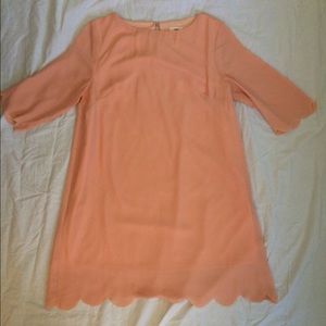 Coral Scalloped Dress