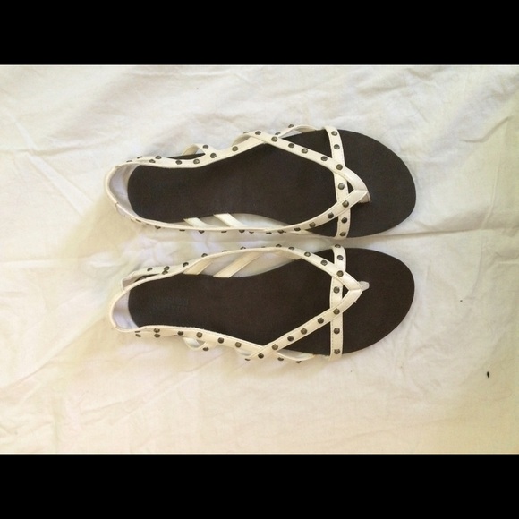 White studded sandals