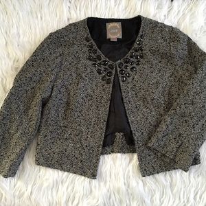 Forever 21 Beaded Tweed Blazer | 3/4 Arm