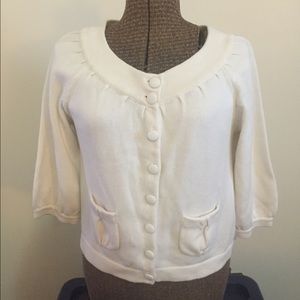 Banana Republic Off White Button Cardigan