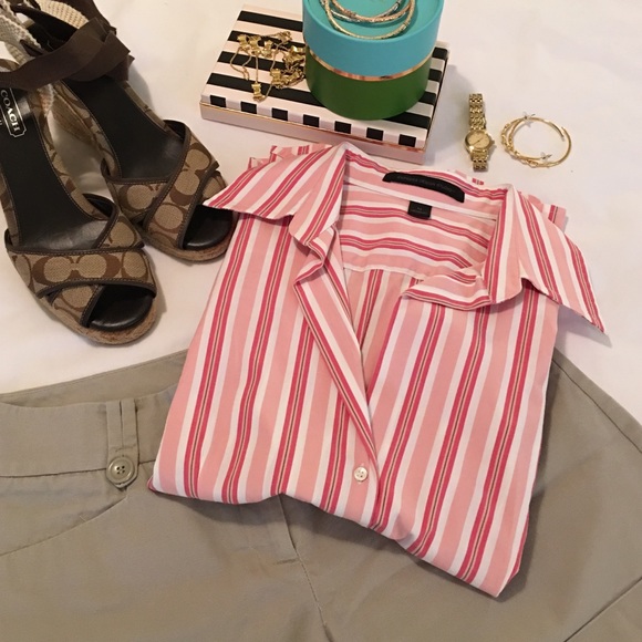 Express Button Down Shirt 3/4 Sleeve