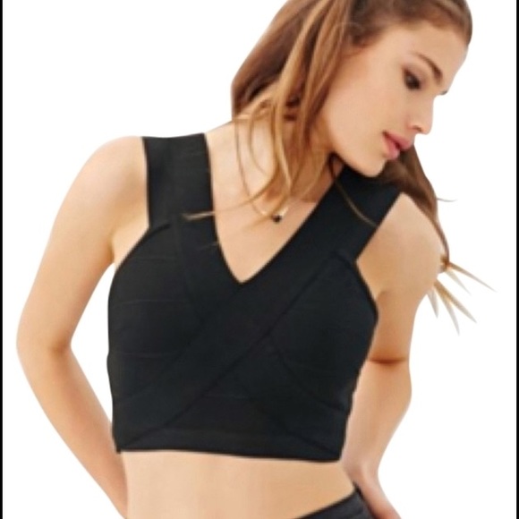 Urban Outfitters black bandage crop top