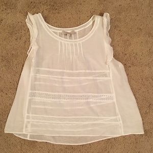 White Bohemian Sleeveless Blouse - LOFT