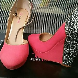 Platform wedge heels