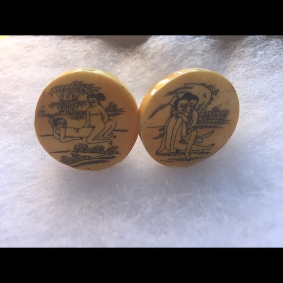 Erotic vintage cuff links