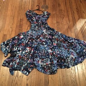 Full skirt peasant dress