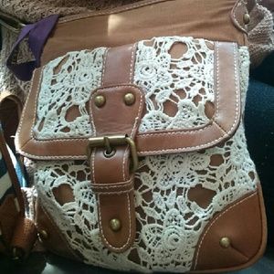 Brown lace purse