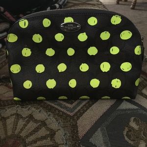 Coach neon dot make up bag