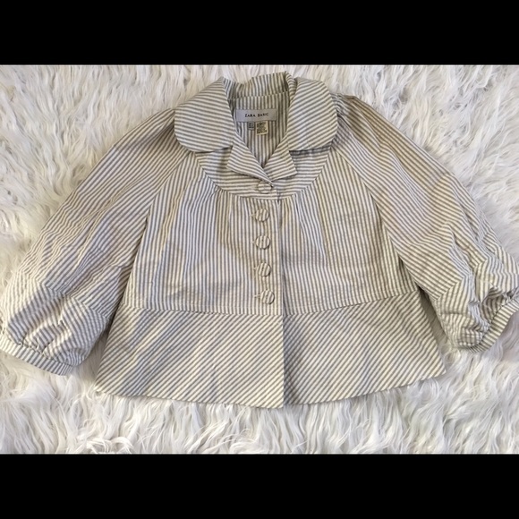 ZARA BASIC Pinstripe Swing Blazer Jacket