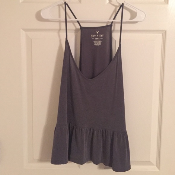 American Eagle XL gray peplum tank