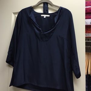 Navy blue silk Erica Tanov top
