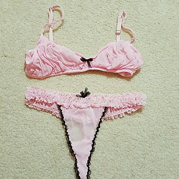 Victoria's Secret Pink Mesh Bralette & Thong