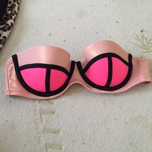 34B VS pink color block bikini top