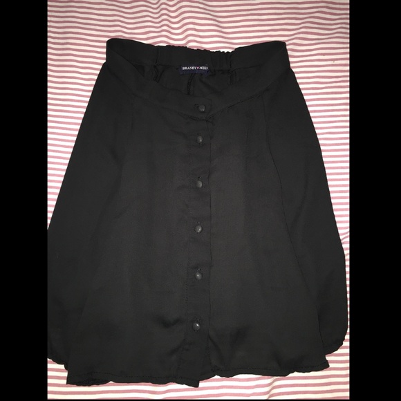 BM Black button down skirt