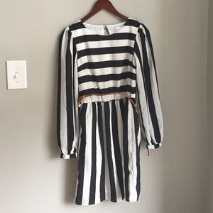 NWT Silky Long Sleeve Belted Dress