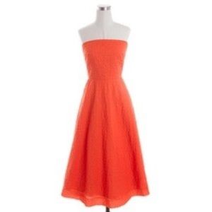 J. Crew orange strapless dress