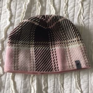 North Face Pink Plaid Beanie