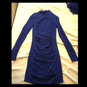 Mock turtle neck long sleeve sweater dress