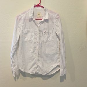 White Hollister button up collared shirt