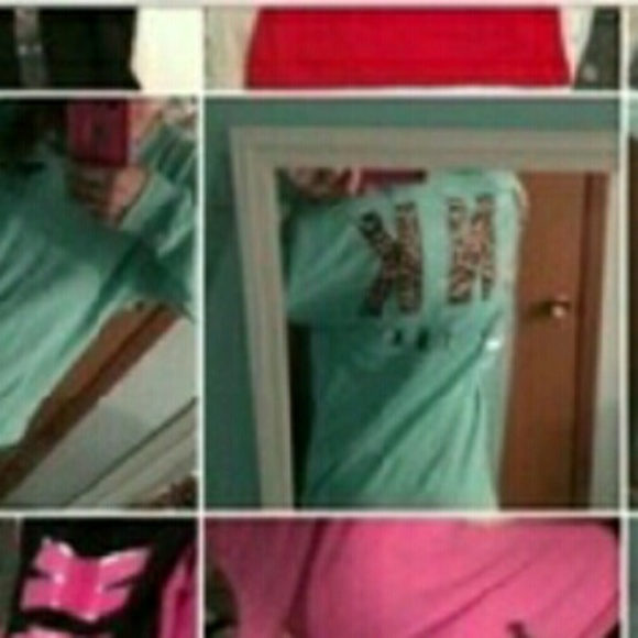 Vs pink blue leapoard shirt