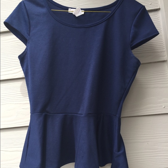 Navy Blue Peplum
