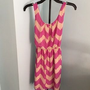 Cream and purple chevron dress