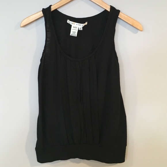 Max Studio Pleated Black Tank.
