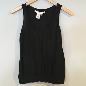 Max Studio Pleated Black Tank.