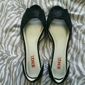 New bongo black studded flats