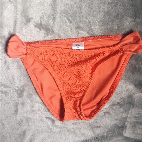 orange stretchy bikini bottoms