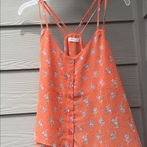 Perfect Orange Floral Tank Top