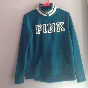 vs pink turquoise half zip