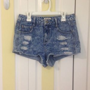 Blue denim shorts