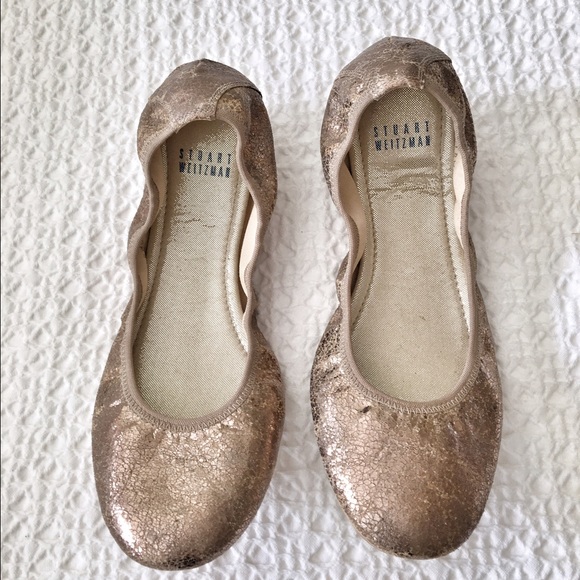 Stuart Weitzman metallic foldable ballet slipper - Picture 1 of 3