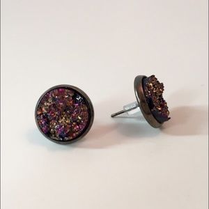 😍Back in stock! Rose gold druzy earrings